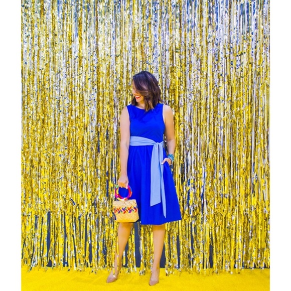 J. Crew Sapphire Two-tone Tie Waist Sheath Dress - Picture 8 of 8